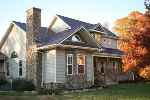 home with metal roof