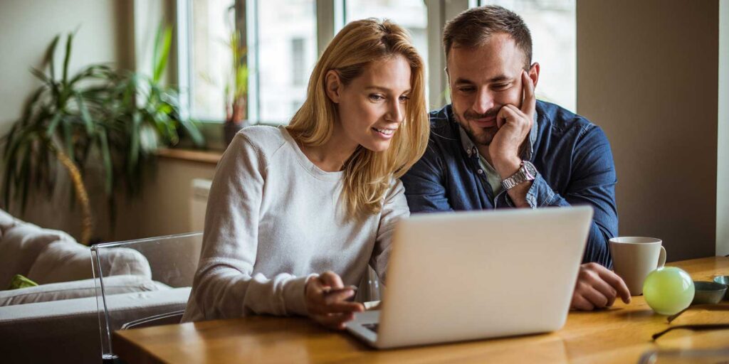 couple using computer